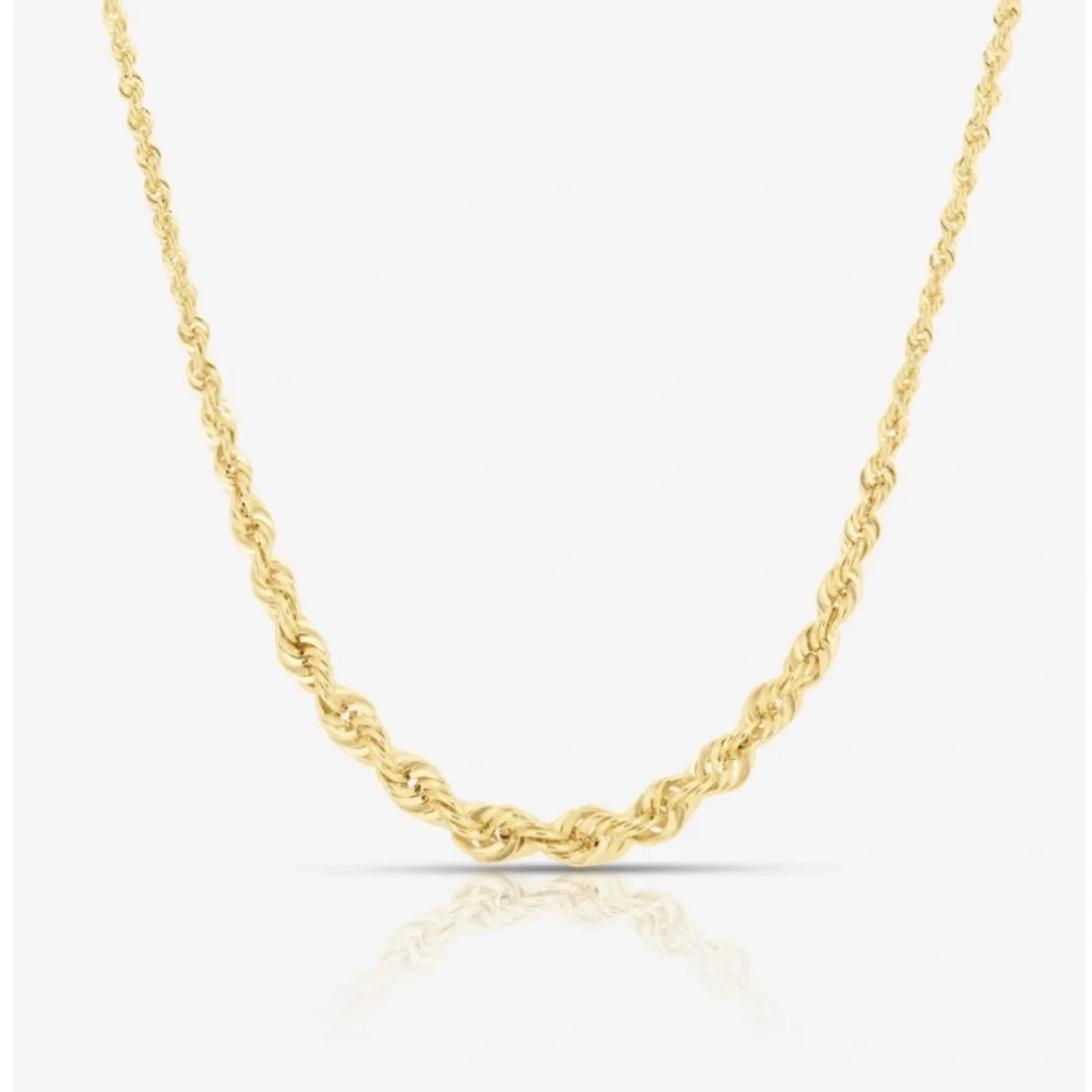 Ring Concierge 14k Graduated Rope Chain Necklace - Picture 2 of 5